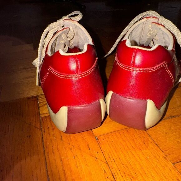 Anne Klein AK2 Women Red Leather Lace Up Loafer Sneaker Driving Shoes SZ 7 - Picture 4 of 9